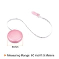 thumbnail image 2 of 2 Pack Round Retractable Measuring Tape 150cm/60-inch Soft Leather Case Tailors Tape Measure, Pink, 2 of 6