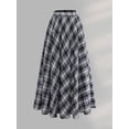 thumbnail image 2 of Women Plus Size Plaid Print Long Skirt, Elastic Waist Full Swing Maxi Skirt, Elegant Casual Skirt for Daily and Special Occasions, 2 of 6