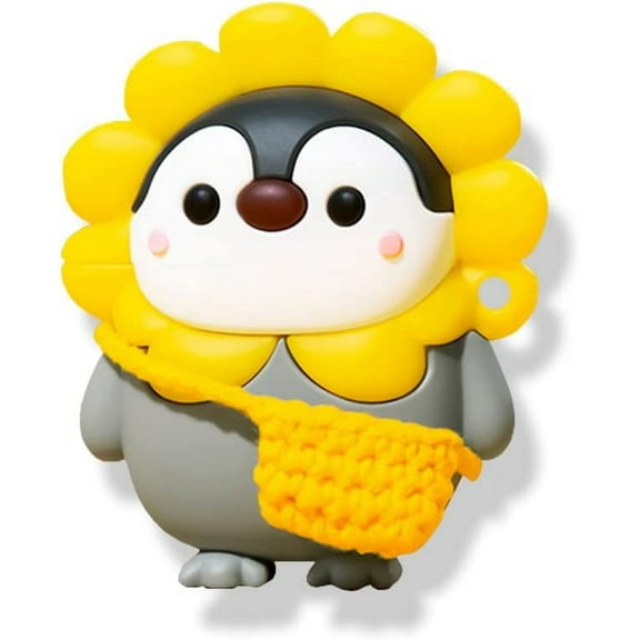 for AirPod Pro Case,Cute 3D Cartoon Penguin with Bag AirPods Pro Cover Kawaii Soft Silicone Protective Cover with Keychain Shockproof Charging Case for AirPods Pro for Girls Women