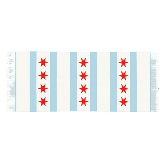 Womens Chicago City Flag Scarf Shawl Wraps Soft Warm Shawls