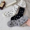 thumbnail image 3 of Women's 3-Pack Crew Socks with Allover Paw Print Pattern Soft Stretch Casual Sock Set - Multicolored, 3 of 7