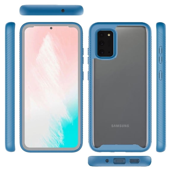 For Samsung Galaxy Note 20 Strong Bumper Shockproof Transparent Case Cover - Clearblue