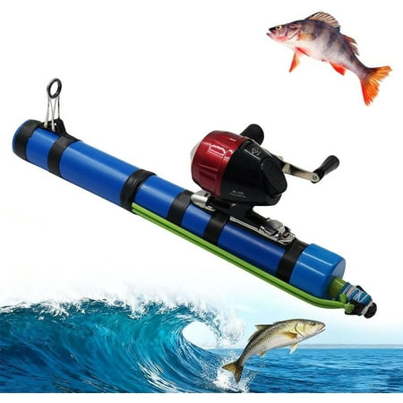 Fishing Catapult Rod Telescopic Bait Launcher with Adjustable Latex Tube Supports 65-98ft Casting Compact 15.2 in Folded Size Ideal for Travel Freshwater & Saltwater Fishing for Beginners & Pros