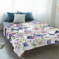 thumbnail image 4 of Pink Flowers Blanket Soft Cozy Warm Twin Blanket for Bed, Plush Fuzzy Flannel Fleece Blankets for Sofa, Spring Floral Purple Butterflies Watercolor Throw Blankets for Couch, Gifts for Men, 60"x80", 4 of 9