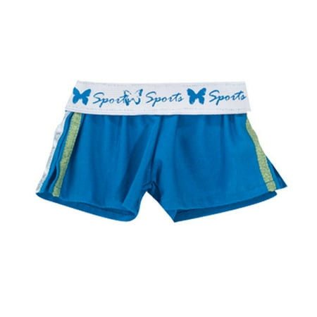Sophia's 18" Doll Peace Sign Tee and Sports Shorts, White/Blue