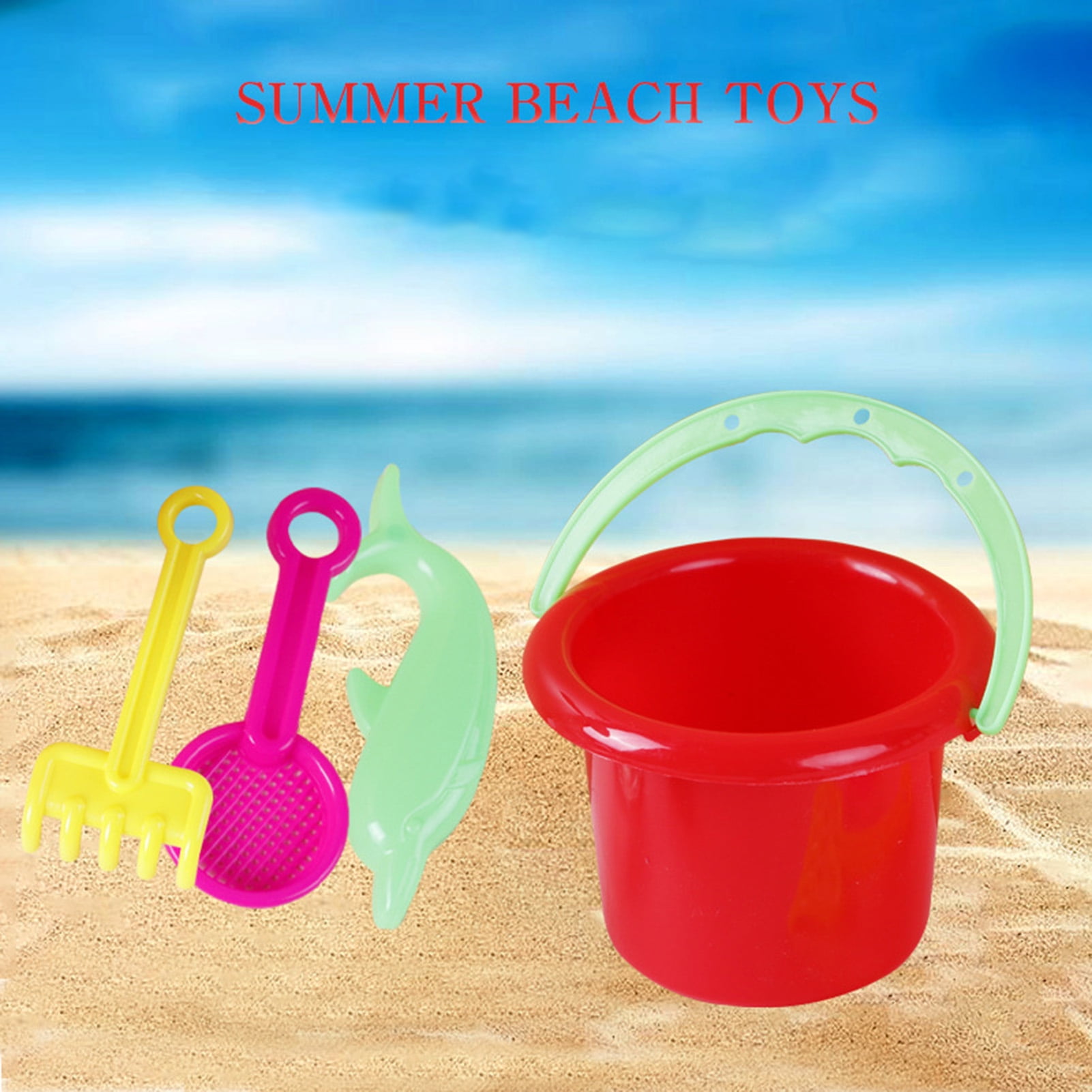 Beach Sand Bucket and Shovel Set (4PCS) for Kids Party Favor Beach and