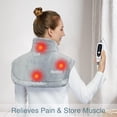 thumbnail image 3 of Bingirl Heating Pad for Neck, Shoulders, and Back - Electric Heated Wrap for Pain Relief, Fast Heat Therapy, with Soft Flannel (22inchx19inch, Grey), 3 of 7