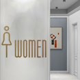 thumbnail image 4 of Letrero de baño, calcomanía de baño, símbolos gráficos, letrero de baño, letrero de baño para oficina, hogar, decoración comercial de puerta o pared Mujer Oro Macarena Signo de baño, 4 of 6