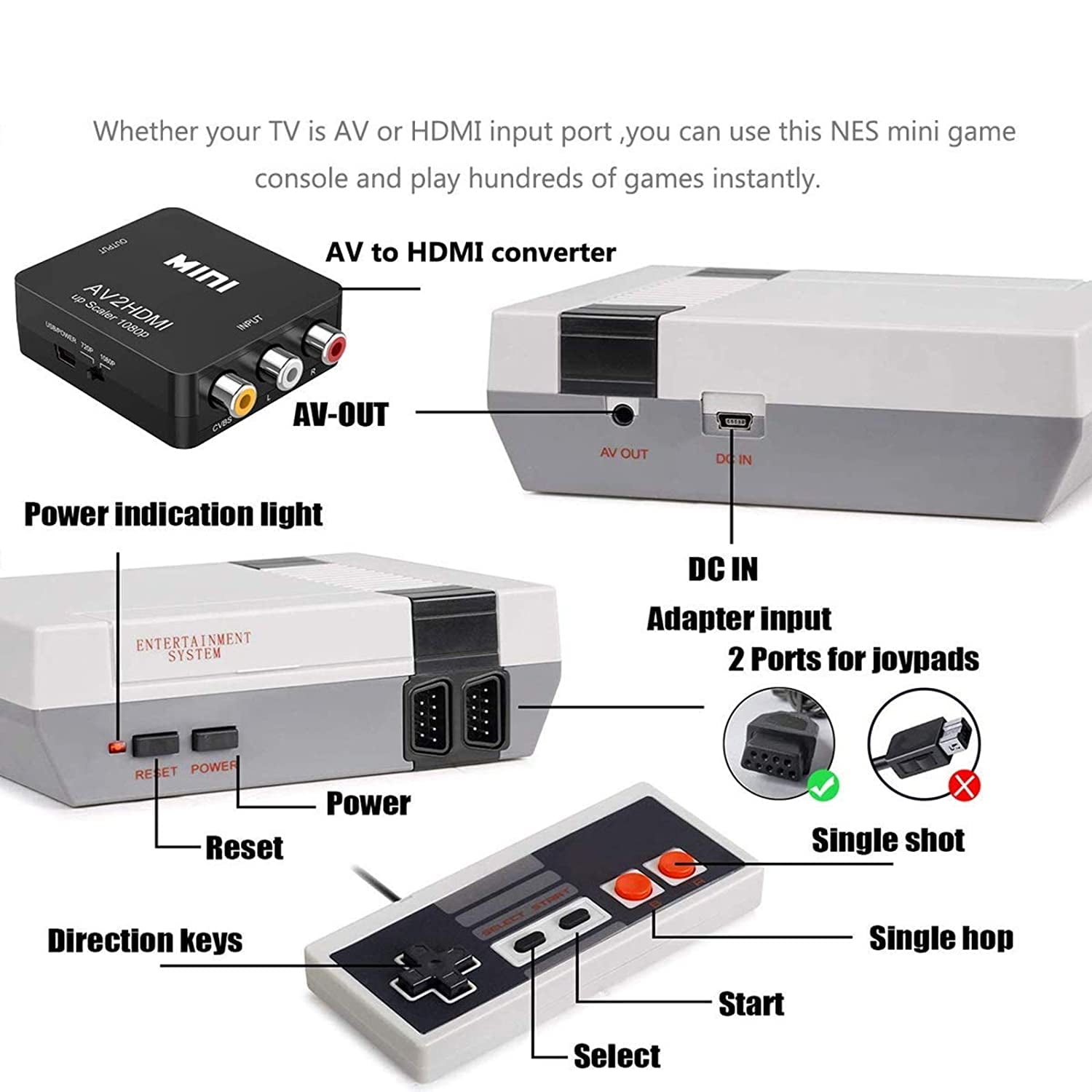 Buy MEEPHONG Retro Game Console HDMI with Built in 821 Games,8 Bit Classic  Mini Old School Video Game Console,Preloaded Game System Plug and Play  Online at desertcartINDIA