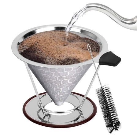 Stainless Steel Coffee Filter Reusable Pour Over Filter Coffee Strainers