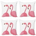 thumbnail image 1 of Ambesonne Flamingo Throw Pillow Cover 4 Pack, Exotic Pink Birds Animals, 20", Pastel Pink Dark Fuchsia, 1 of 2