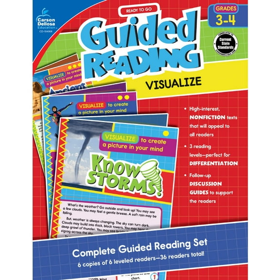 Carson Dellosa Ready to Go Guided Reading: Visualize Resource Book (80 pages plus cover) Grade 3-4