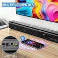 thumbnail image 4 of 60W Sound Bars for TV with Subwoofer, 2.1 Deep Bass Small Soundbar Monitor Speaker Home Theater Surround System PC Gaming Bluetooth/AUX/Optical Connection, Wall Mountable, 4 of 6