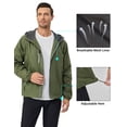 thumbnail image 5 of Little Donkey Andy Men’s Lightweight Windbreaker Jacket Breathable Windproof Hooded Wind Coat Hiking Running Golf Outdoor Travel Pesto Green S, 5 of 7