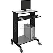 Global Industries  Mobile Computer Workstation & Standing Desk with Keyboard & Mouse Tray - Gray