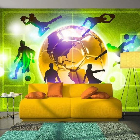 Tiptophomedecor Peel and Stick Football Wallpaper Wall Mural - Football Training - Removable Wall Decals