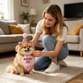 thumbnail image 6 of Dog Birthday Party Decoration Set with "Woof" Balloons, Bandana, Party Hat and Bowtie for Pet Birthday Celebration Pink 28" x 20", 6 of 7