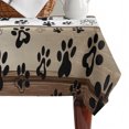 thumbnail image 4 of Brown Beige Farmhouse Table Cloth Waterproof Tablecloths, Black Dog Paw Vintage Wooden Tablecloth Dining Table Cover for Kitchen Party Tabletop Outdoor, Rectangle Tablecloth 52x70 Inch, 4 of 9