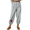 thumbnail image 1 of VEKDONE Womens Linen Long Pants Gray S, 1 of 6