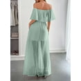 thumbnail image 6 of Off-Shoulder Maxi Dress with Textured Detailing (S, Blue), 6 of 6
