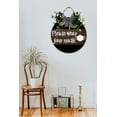 thumbnail image 3 of Please Wear Your Face Mask Front Door Sign Funny Wreaths Hanging Wooden Plaque Decoration Round Rustic Wood Farmhouse Porch Decor for Home Front Door Decor, 12 x 12 Inch, 3 of 5