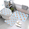 thumbnail image 3 of Bathroom Rugs Sets 3 Piece - Conch Print Light Blue Absorbent Non Slip Bath Mats, U-Shape Toilet Lid Cover, Contour Mat, Soft Washable Shower Mats Bath Rug Mat for Bathroom Tub Toilet, 3 of 7