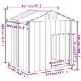 thumbnail image 2 of vidaXL Dog House with Roof Anthracite 46.1"x40.6"x48.4" Galvanized Steel, 2 of 4