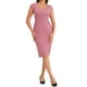 thumbnail image 2 of Vestido ajustado de lápiz para mujer Inspire Chic, con mangas cortas, formal, de longitud hasta la rodilla, talla XL, color rosa, 2 of 6