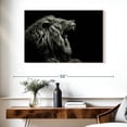 thumbnail image 3 of Elephant Stock Roaring Lion Head Wall Art - Horizontal Canvas Wall Art - Living Room Wall Decor - Animal Canvas - Black And Gray Decor - 39" x 26", 3 of 8