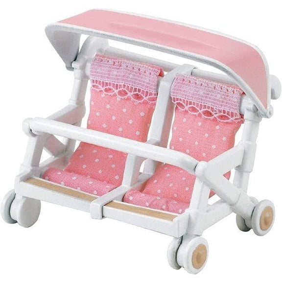 Sylvanian Families Double Pushchair Doll Strollers Pink