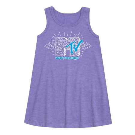 

MTV Logo - Doodle M - Toddler and Youth Girls A-line Dress