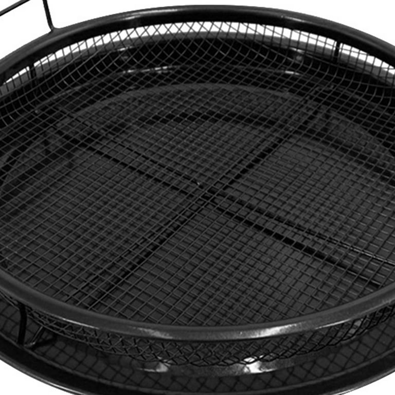 Microwave Baking Tray BBQ Baskets Tools Air Fryer Accessories (Black Round)