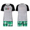 thumbnail image 4 of Penkiiy Matching Family Pajamas Christmas Pajamas for Family Xmas Matching Sets Short Sleeve Shirts and Plaid Shorts Santa Christmas Tree Sleepwear Two-piece Sets Gray L, 4 of 6