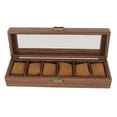 thumbnail image 2 of Caja de Reloj ANGGREK Madera Con Tapa De Cristal 6 Ranuras Suave Desmontable Gran Capacidad, 2 of 7