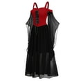 thumbnail image 3 of Gibobby Vestidos largos Vestido largo de talla grande para mujer, vestido de manga con volantes y hombros descubiertos, vestido elegante de empalme de Color sólido con cordones（Rojo， XXXXXL), 3 of 4