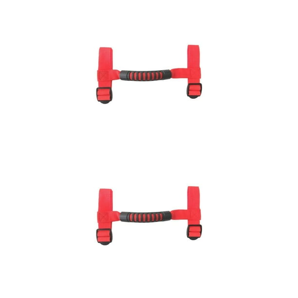Sonducket Mango de scooter plegable eléctrico universal, correa de asa de transporte, montaje de barra antivuelco ilimitado, cinturón atado a poste, Rojo 2piezas Sonducket CBP440926