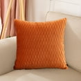 thumbnail image 5 of Hwkond Throw Pillows Pillow Case Striped Velvet Upholstered Sofa Living Room Bedroom,Orange, 5 of 5