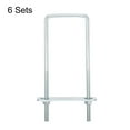 thumbnail image 3 of Uxcell Square U-Bolts, 6 Sets 50mm Inner Width 150mm Length M6 with Nuts and Plates, 3 of 5