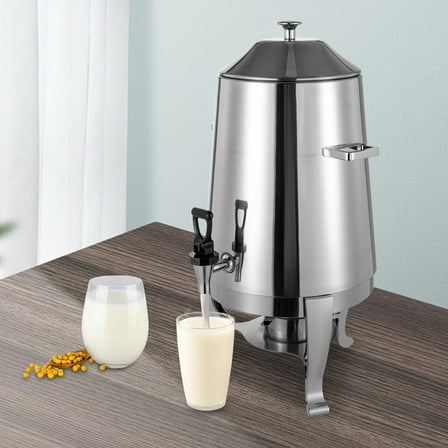 13L/3.4 Gallon Stainless Steel Hot Beverage Drink Dispenser Can, Electric Coffee Urn with Fuel Holder 2-Way Continuous Heating, Tea Water Coffee Chafer Urn with Spigot for Parties Buffet Catering