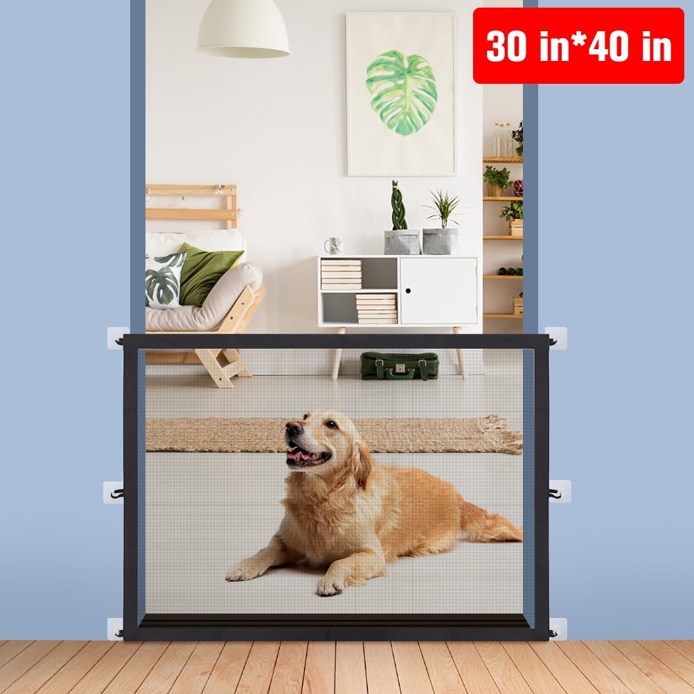 Mesh Dog Gate Pet Barrier Fences Portable Folding Breathable Mesh Dog