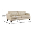 thumbnail image 7 of Lexicon Thierry 19" Modern Plywood and Leather Sofa in Cream Finish, 7 of 7
