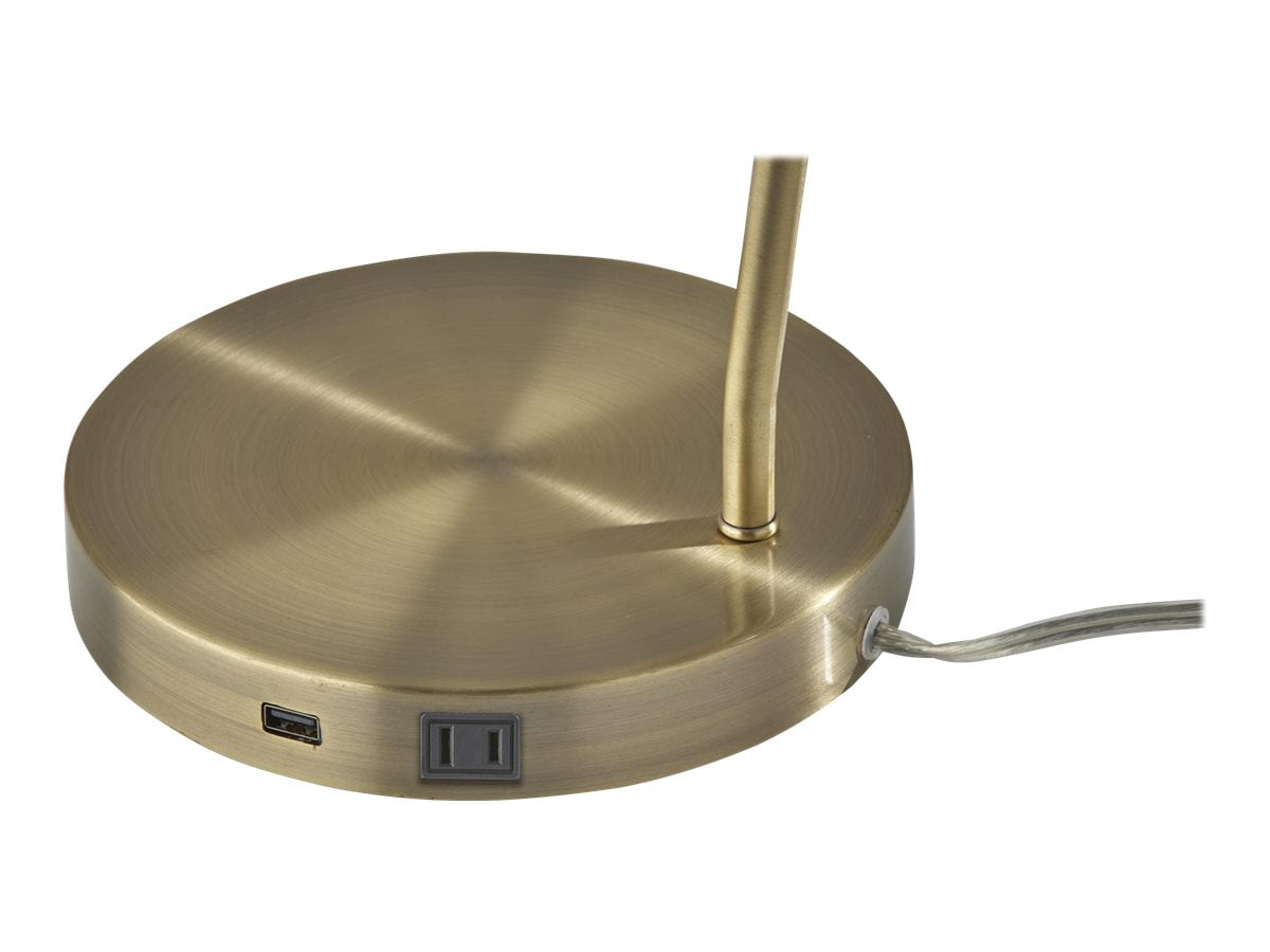 Simplee Adesso Cleo Desk Lamp, Antique Brass, Electronic, Antique Brass Shade