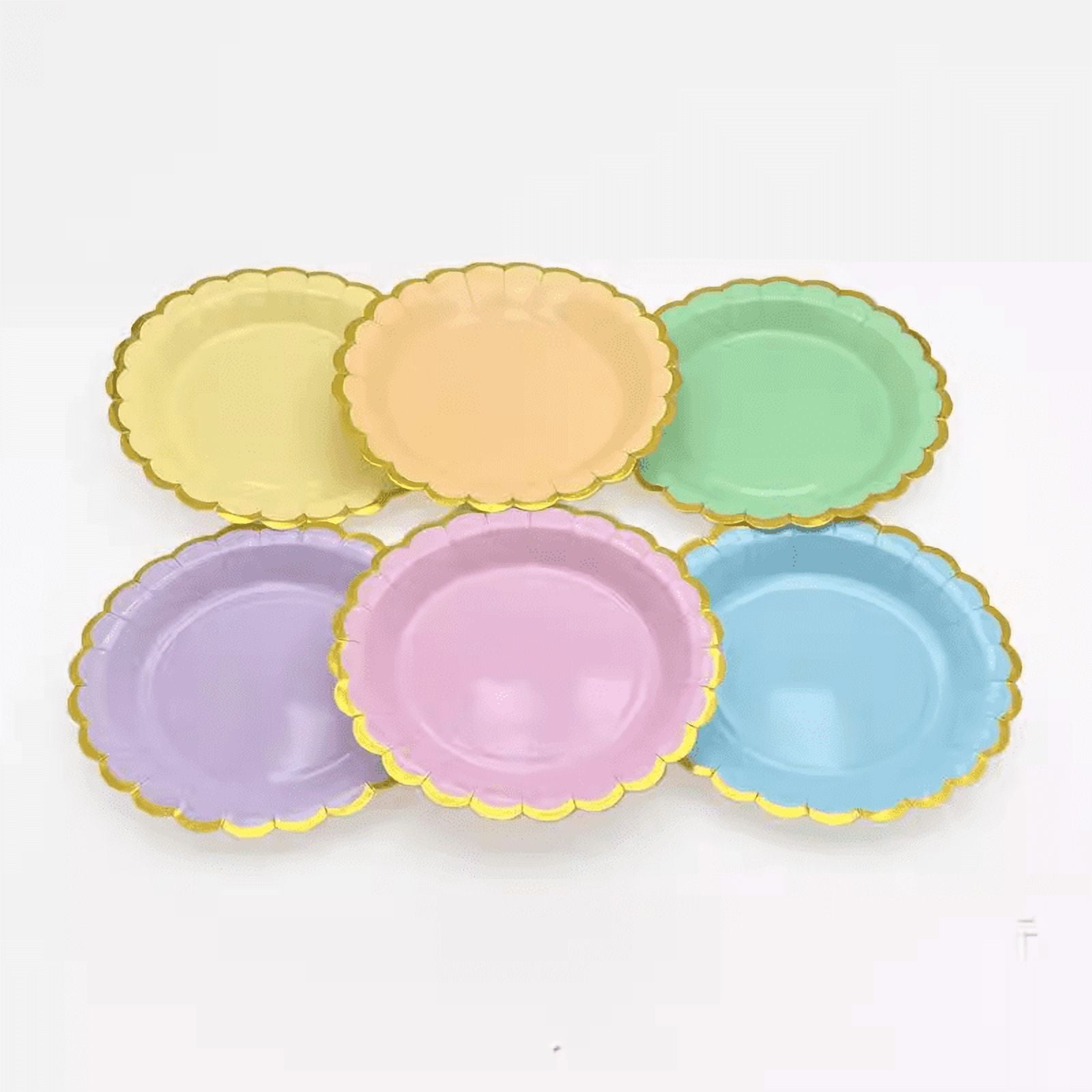 ERDOUY Orange 50 Pcs 9" Premium Disposable Paper Dessert Plates, Sturdy Leak-Resistant Dinner Plates for Party, Birthday & Holiday Gatherings