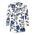 thumbnail image 6 of Qingpeng Women's 3/4 Length Sleeve Shirts Floral Print Basic Tees Slim Fit T Shirt Crew Neck Crop Tops Size S-3XL, 6 of 8