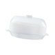 thumbnail image 3 of Vaporizador de microondas Olla de cocina de de calentamiento de microondas redonda, utensilios de cocina al , recipiente de comida con tapa transparente para el , blanco de una sola capa, 3 of 7
