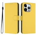 thumbnail image 2 of Wallet Case Compatible for iPhone 16 Pro, PU Leather Magnetic Closure Protective Flip Folio Case with 3 Card Holder and Wrist Strap Cover Women Men,Yellow,For iPhone 16 Pro, 2 of 7