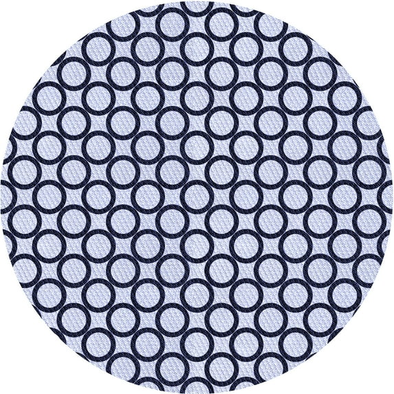 Ahgly Company Machine Washable Indoor Round Transitional Heavenly Blue Area Rugs, 8' Round