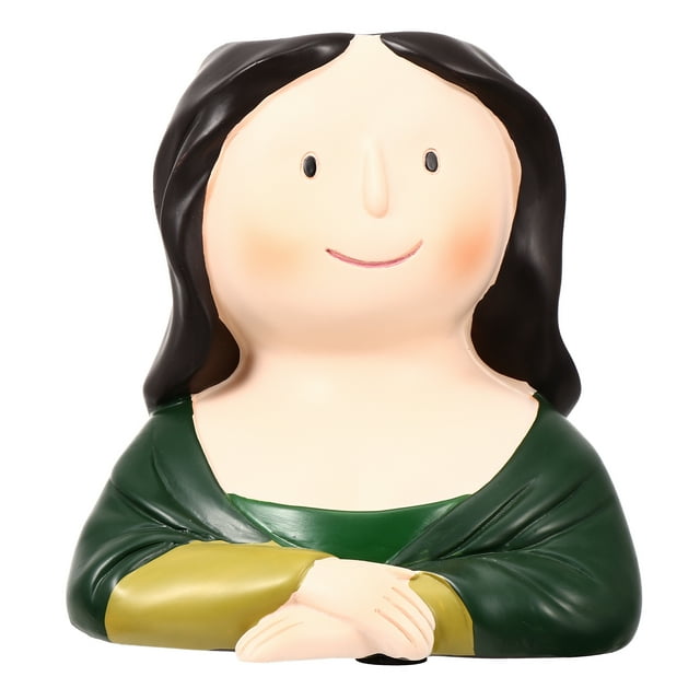 1Pc Mona Lisa Design Storage Bucket Creative Makeup Brushes Box Resin Pen Holder