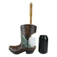 thumbnail image 5 of Western Turquoise Floral Tooled Leather Cowboy Boot Toilet Brush And Holder Set, 5 of 7