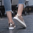thumbnail image 4 of Cyiecw Women's Glitter Shoes Fashion Shiny Sequin Tennis Sneakers Lightweight Lace up Casual Shoes, 4 of 8